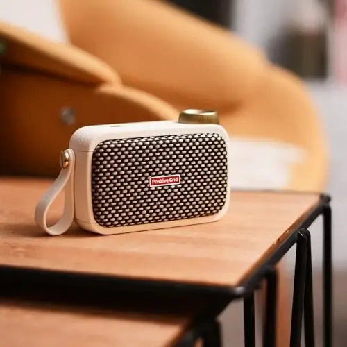 Positive Grid Spark GO 5W Ultra-Portable Smart Guitar Amp, Headphone Amp & Bluetooth Speaker with Smart App for Electric Guitar, Acoustic or Bass – Pearl - 5