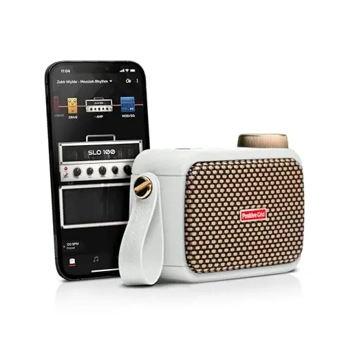 Positive Grid Spark GO 5W Ultra-Portable Smart Guitar Amp, Headphone Amp & Bluetooth Speaker with Smart App for Electric Guitar, Acoustic or Bass – Pearl 