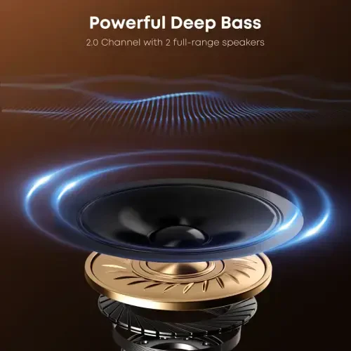 Posrue Sound Bar, 16 inch Bluetooth TV Speaker with Remote & 2 Built-in Full-frequency Speakers, 50W Wireless Soundbar for TV Home Theater & Audio, Iron Gray - 4