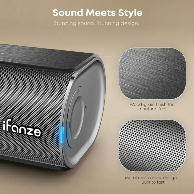 Posrue Sound Bar, 16 inch Bluetooth TV Speaker with Remote & 2 Built-in Full-frequency Speakers, 50W Wireless Soundbar for TV Home Theater & Audio, Iron Gray - 9