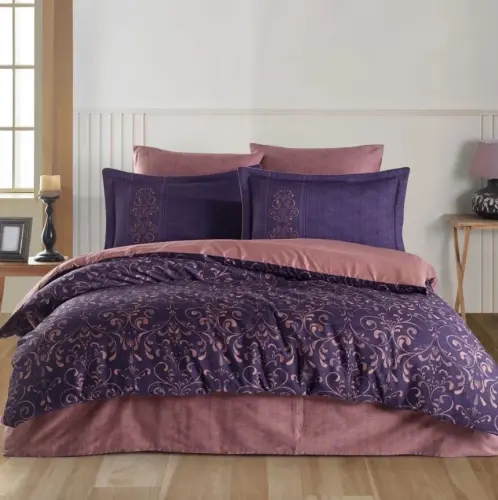 Постельное белье Hobby Double Sized Satin Bed Sheets Grey Purple - 1