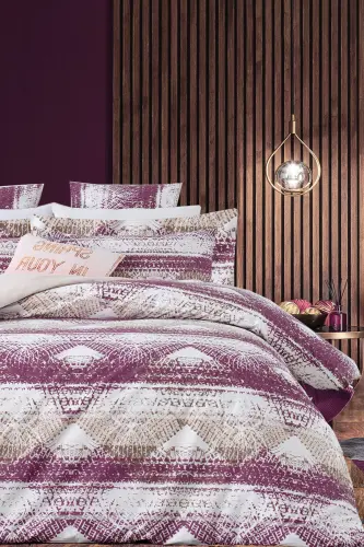 Постельное белье с простыней на резинке двуспальное Victoria Слива-Victoria Слива - İQON (1)