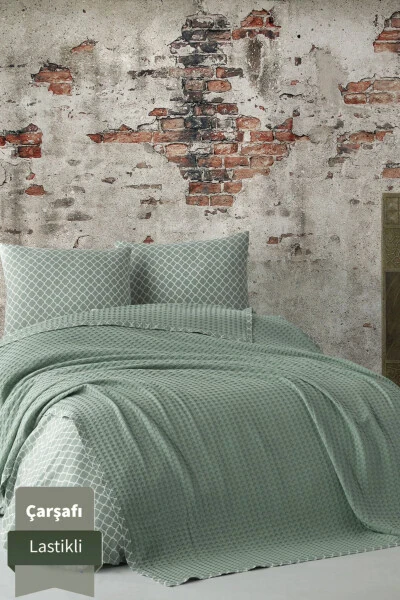 Постельный комплект с эластичным пододеяльником из 100% хлопчатобумажной ткани для двуспальной кровати - 6