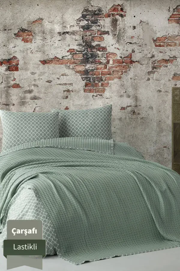 Постельный комплект с эластичным пододеяльником из 100% хлопчатобумажной ткани для двуспальной кровати - 1