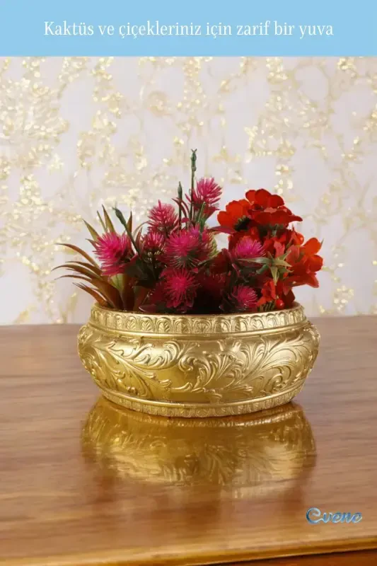 Pot Big Pot Flower Pot Large Size Pot Living Room Pot Model 5 Gold Pot-Gold - 4