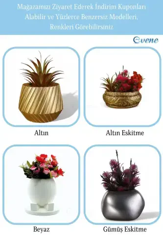 Pot Big Pot Flower Pot Large Size Pot Living Room Pot Model 5 Gold Pot-Gold - 6