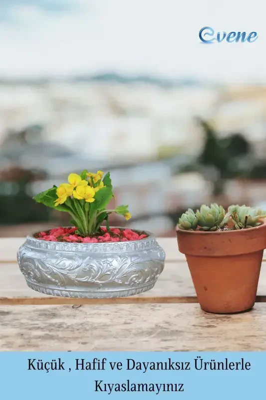 Pot Big Pot Flower Pot Large Size Pot Living Room Pot Model 5 Silver Pot-Silver - 3