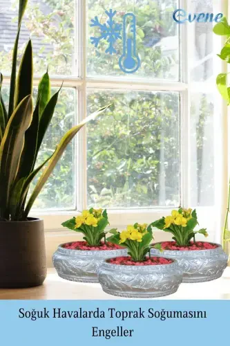 Pot Big Pot Flower Pot Large Size Pot Living Room Pot Model 5 Silver Pot-Silver - 5