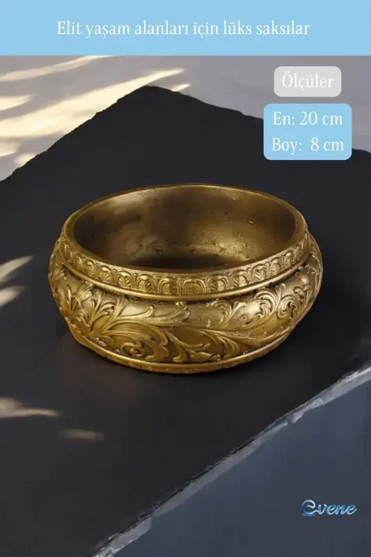 Pot Large Pot Flower Pot Large Size Pot Living Room Pot Model 5 Gold Antique Pot-Gold Antique - 2