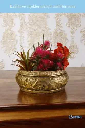 Pot Large Pot Flower Pot Large Size Pot Living Room Pot Model 5 Gold Antique Pot-Gold Antique - 4