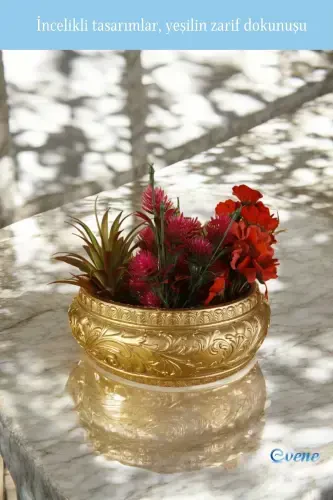 Pot Large Pot Flower Pot Large Size Pot Living Room Pot Model 5 Gold Antique Pot-Gold Antique - 5