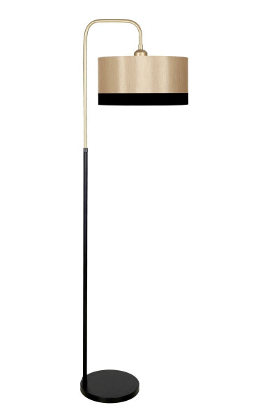 Potenza Antique Detail Black Metal Floor Lamp - Black Mataro 