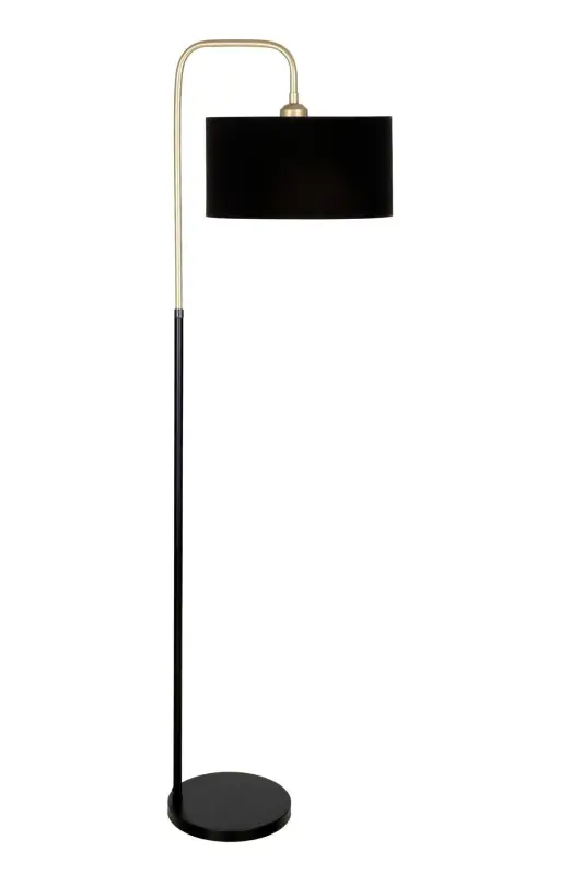 Potenza Antique Detailed Black Metal Floor Lamp - Black-Black - 1