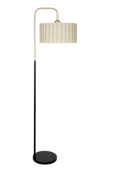 Potenza Antique Detailed Black Metal Floor Lamp - Broken Cream - VINNER