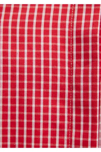 Pötikareli Kırmızı Gömlek Loose Fit / Bol Rahat Kesim 1211227-90843-Kırmızı - 7