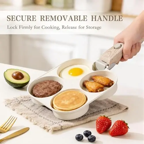 Pots and Pans Set Non Stick - Kitchen Cookware Set Detachable Handle Pot and Pan Sets for Cooking, RV Stackable Cookware Sets Removable Handle Cooking Set, Oven Safe, Induction Ready - 3