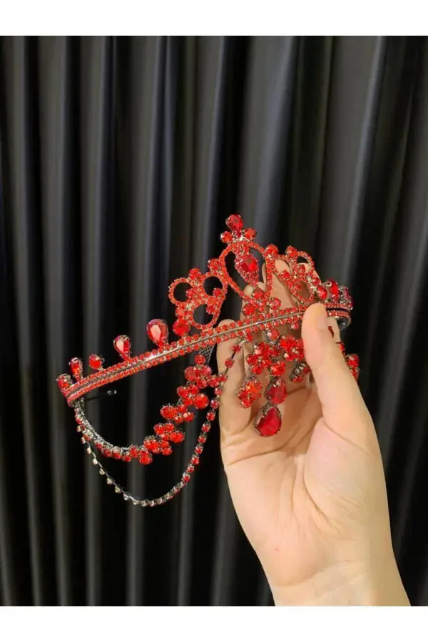 Повязка на голову с камнями для невесты на свадьбу, помолвку, хну - 4