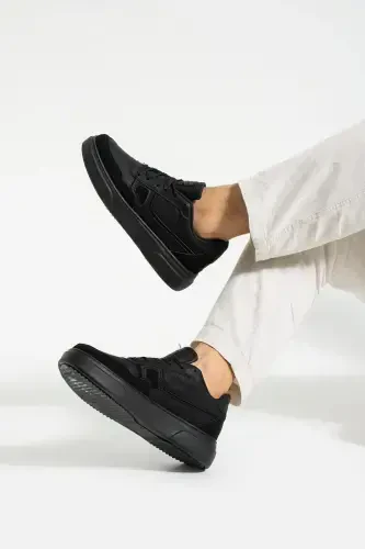 Повседневные мужские черные кроссовки на шнуровке, легкие удобные прогулочные спортивные кроссовки 2029-Black - 3