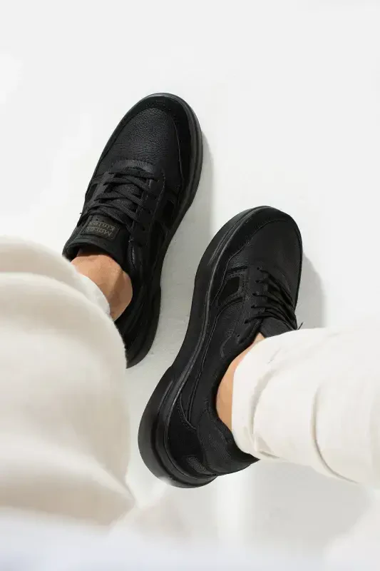 Повседневные мужские черные кроссовки на шнуровке, легкие удобные прогулочные спортивные кроссовки 2029-Black - 4