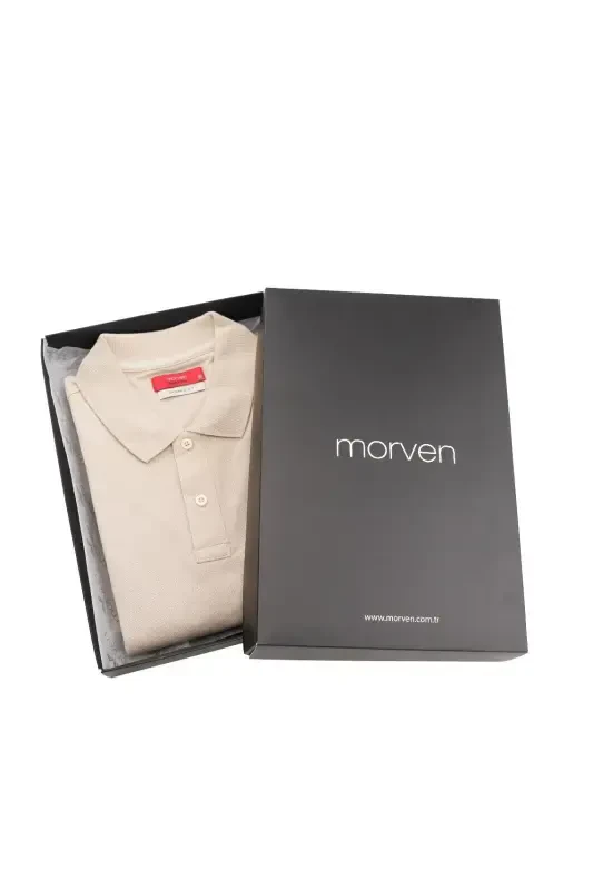 Powder Basic Plain 100% Cotton Comfort Fit Short Sleeve GIFT BOXED Polo Neck Men's T-Shirt - MORVEN