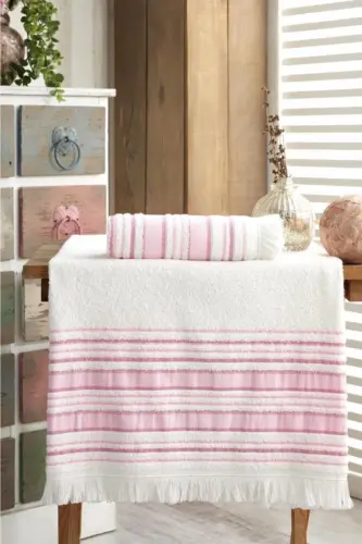 Powder Bath Towel Set 70x140 50x90-Powder - LOUIS MARIE (1)