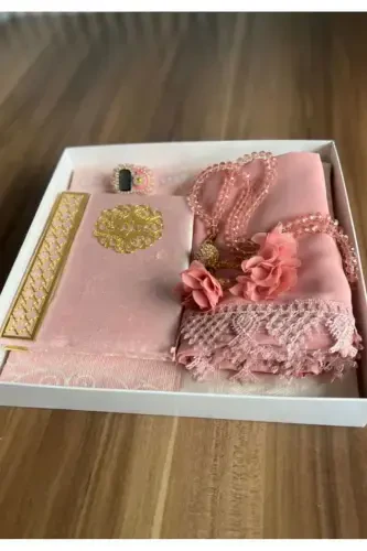 Powder Bridal Bundle Prayer Rug Set Gift Set Mother's Day, Prayer Rug Set-powder - 1