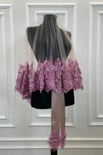 Powder Bridal Veil Set, Henna Veil, Vip Model-Powder - 2