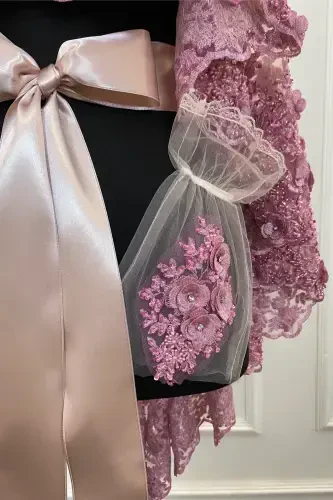 Powder Bridal Veil Set, Henna Veil, Vip Model-Powder - 7