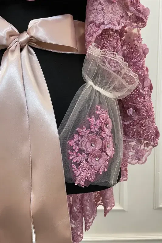 Powder Bridal Veil Set, Henna Veil, Vip Model-Powder - 7