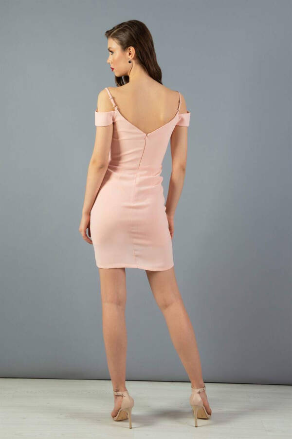 Powder Crepe Strapless Wrap Short Dress - 5