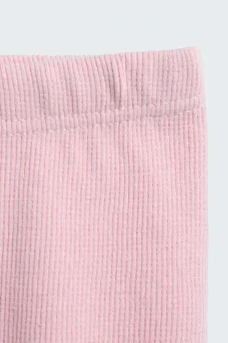 Powder Pink 1-5 Years Natural Cotton Kids Tights-powder - 3