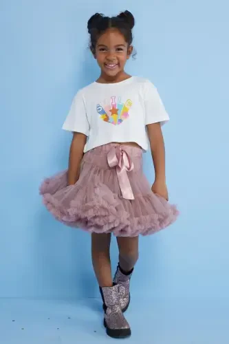 Powder Pink Girl's Tulle Skirt - Bonita-Powder Pink - 1