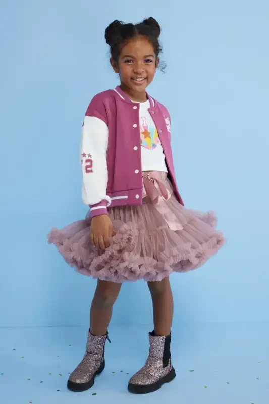 Powder Pink Girl's Tulle Skirt - Bonita-Powder Pink - 3