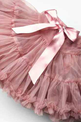 Powder Pink Girl's Tulle Skirt - Bonita-Powder Pink - 8