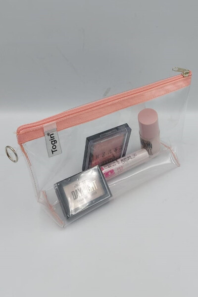 Powder Pink, Transparent Triangle Makeup Bag - 2