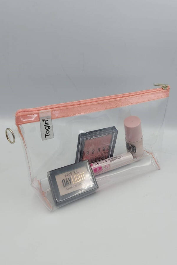 Powder Pink, Transparent Triangle Makeup Bag - 4