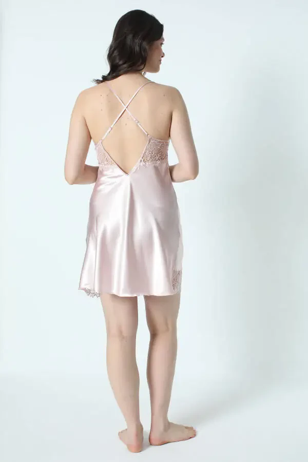 Powder Satin Nightgown Robe Pajama Set Shorts Set 6-piece Bridal Dowry Set 8670 - 3