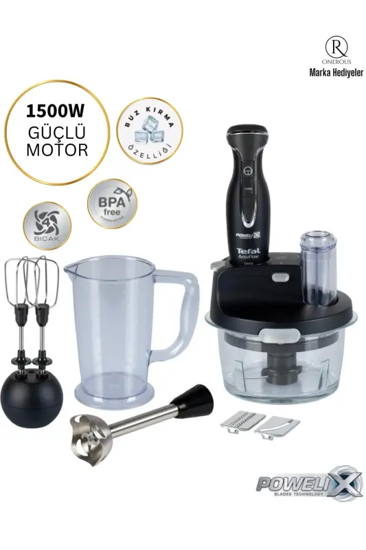 Powelix Activflow Expert Blender 1500 W Shisha idishli, Muz maydalash, Yuqori sifatli - Qora - 1