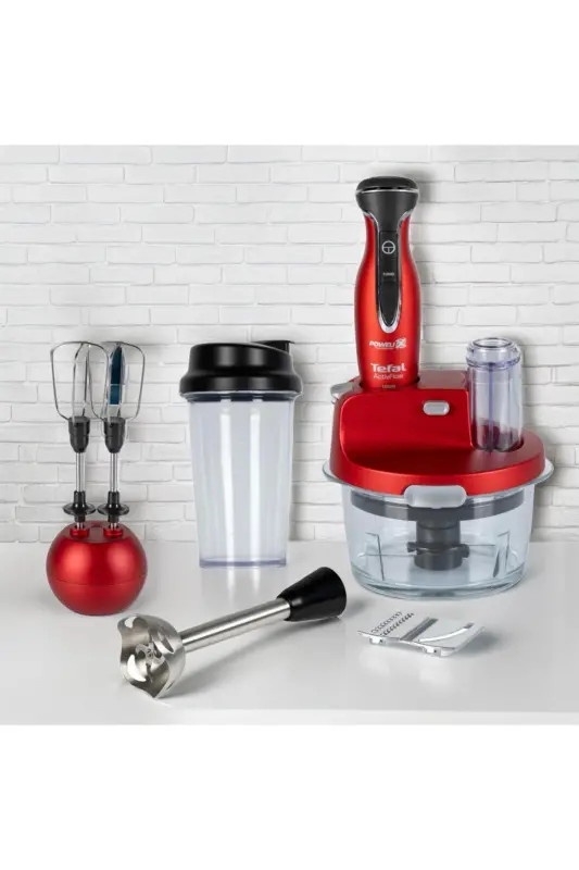 Powelix oshxona kombayni blenderi 1500 W shisha idishli, muz maydalash, yuqori unumdorlik-qizil - 3