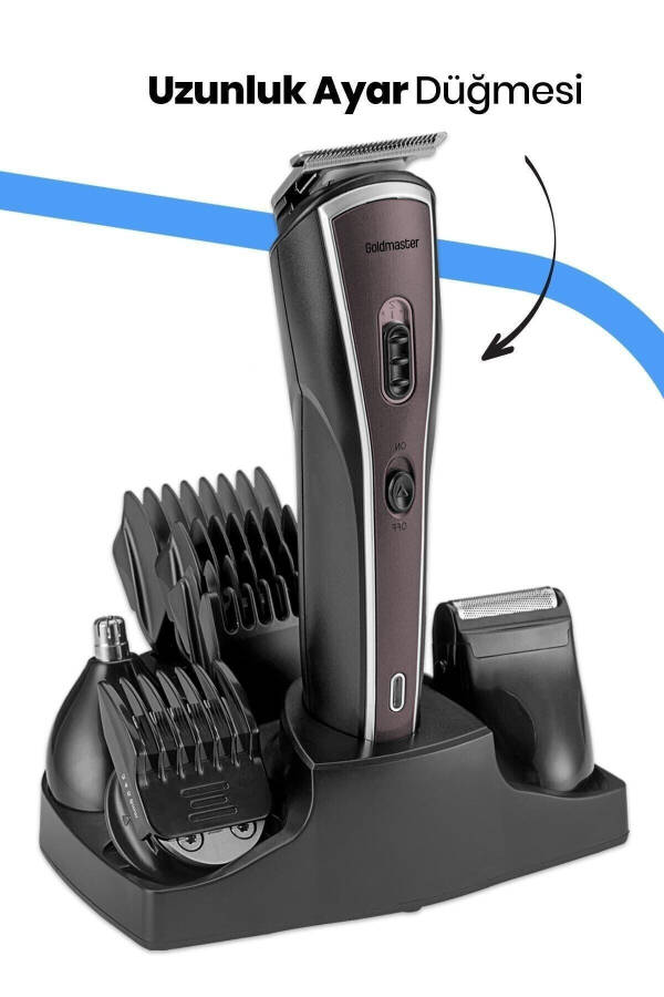 Power Corded Cordless Stainless Steel 9 in 1 Full Stand Men's Grooming Set - 4