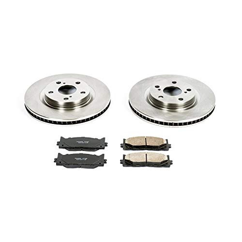 Power Stop KOE3053 Front OE Replacement Brake Rotors Kit with Ceramic Brake Pads Autospecialty For Lexus ES300h ES350 Toyota Avalon Camry - 3