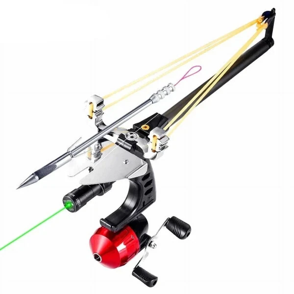 Powerful Laser Shooting Fish Slingshot Telescopic Straight Rod Catapult Bow Outdoor Hunting and Fish Shooting Sports Catapult - Modazone
