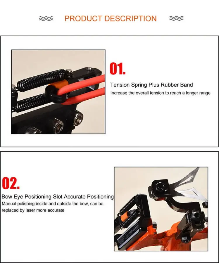 Powerful Laser Spring Metal Slingshot with Magnetic Wrist Support Rubber Band Outdoor Hunting and Fish Shooting Sports Catapult - 14