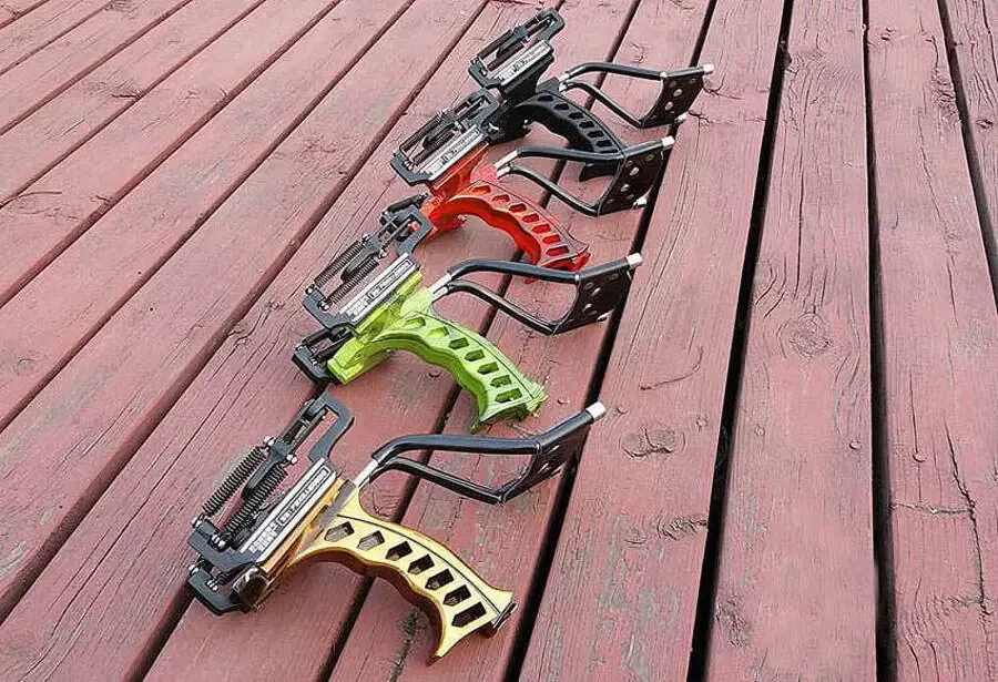 Powerful Laser Spring Metal Slingshot with Magnetic Wrist Support Rubber Band Outdoor Hunting and Fish Shooting Sports Catapult - 18