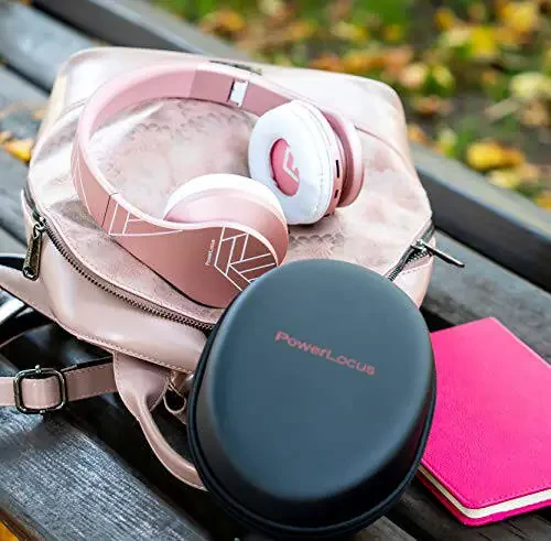 PowerLocus Bluetooth Quloqchinlari Quloq Ustiga, Bluetooth Quloqchin Pushti Oltin, Simsiz Quloqchinlar Yig'iladigan, Hi-Fi Stereo, Yumshoq Xotira Ko'pikli Quloqchinlar, O'rnatilgan Mikrofon va Simli Rejim iPhone, Android, Kompyuter, Noutbuklar uchun - 7