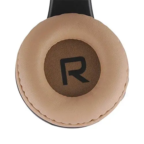 PowerLocus Wireless Bluetooth Over-Ear Stereo Foldable Headphones, Wired Headsets Rechargeable with Built-in Microphone for iPhone, Samsung, LG, iPad (Black/Brown) - 2