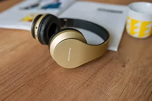 PowerLocus simsiz Bluetooth quloqchinlari, simli naushniklar, iPhone, Samsung, LG, iPad uchun o'rnatilgan mikrofonli qayta zaryadlanuvchi (oltin) - 6