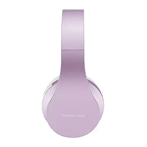 PowerLocus Wireless Bluetooth Over-Ear Stereo Foldable Headphones, Wired Headsets Rechargeable with Built-in Microphone for iPhone, Samsung, LG, iPad (Purple/White) - POWERLOCUS (1)