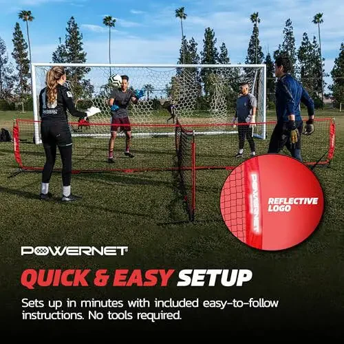 PowerNet 4 Way Soccer Tennis Net, Fun New Game and Training Equipment, Play at The Park or Beach, 2 Sizes - 3