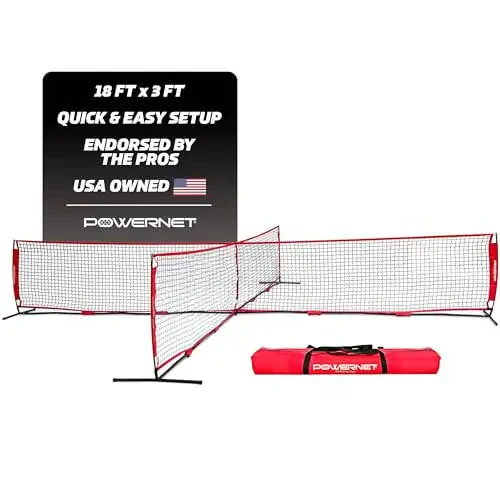PowerNet 4 Way Soccer Tennis Net, Fun New Game and Training Equipment, Play at The Park or Beach, 2 Sizes - 4